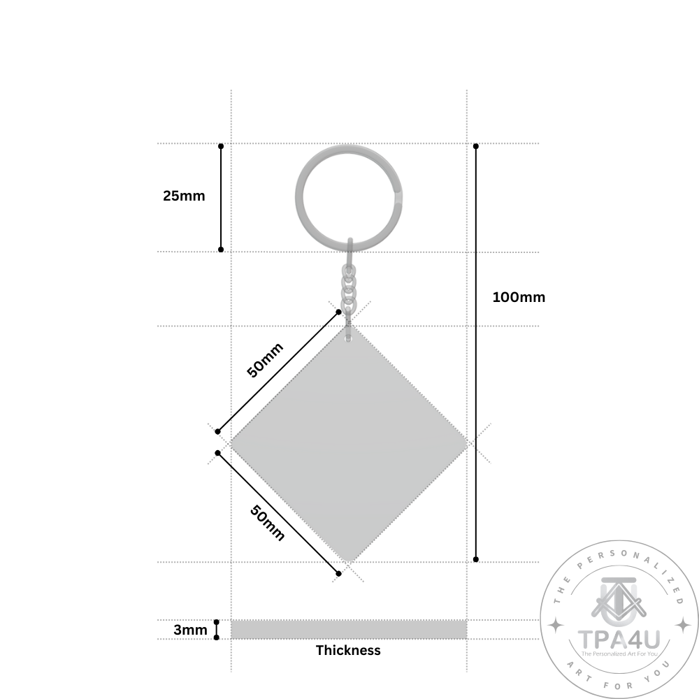 Custom Square MDF Keychain – Double-Side Photo Printable