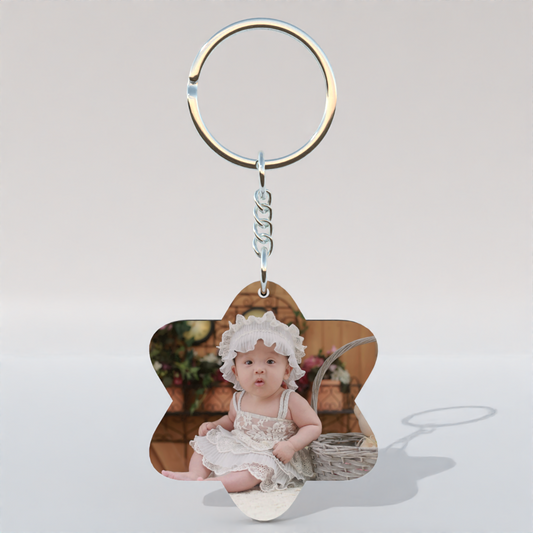 6 Point Star MDF Keychain – Double Side Printable