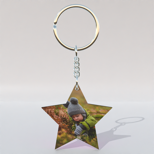Personalized MDF Star Shape Keychain