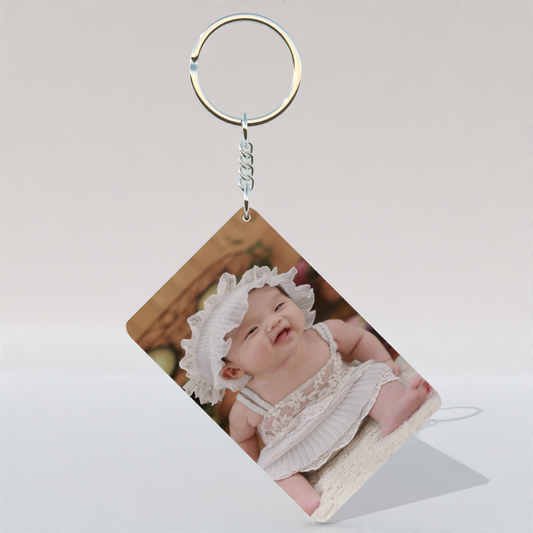 Custom Rectangle MDF Keychain – Double Side Photo Print