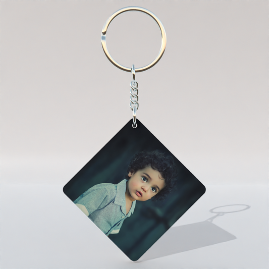 Custom Square MDF Keychain – Double-Side Photo Printable
