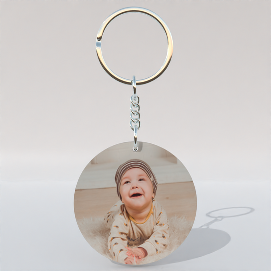 Custom Round MDF Keychain – Double-Side Photo Printable