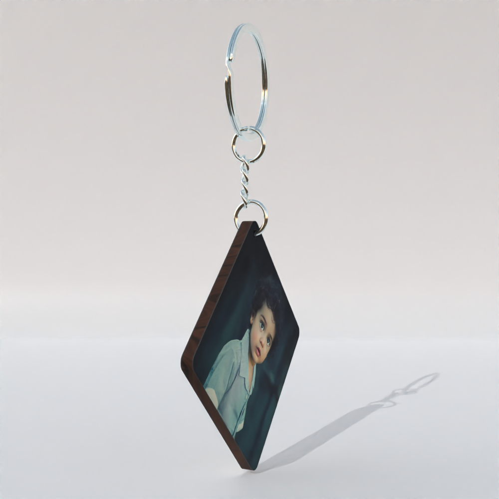Custom Square MDF Keychain – Double-Side Photo Printable