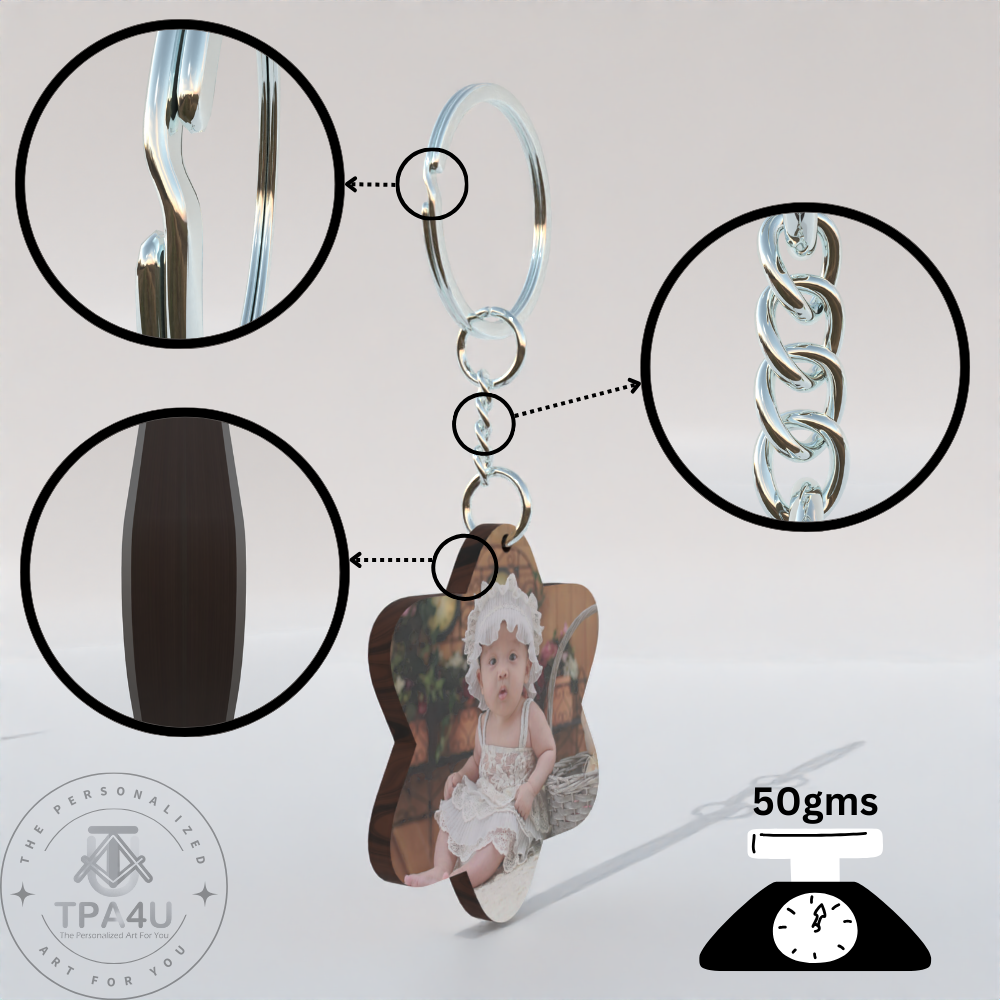 6 Point Star MDF Keychain – Double Side Printable
