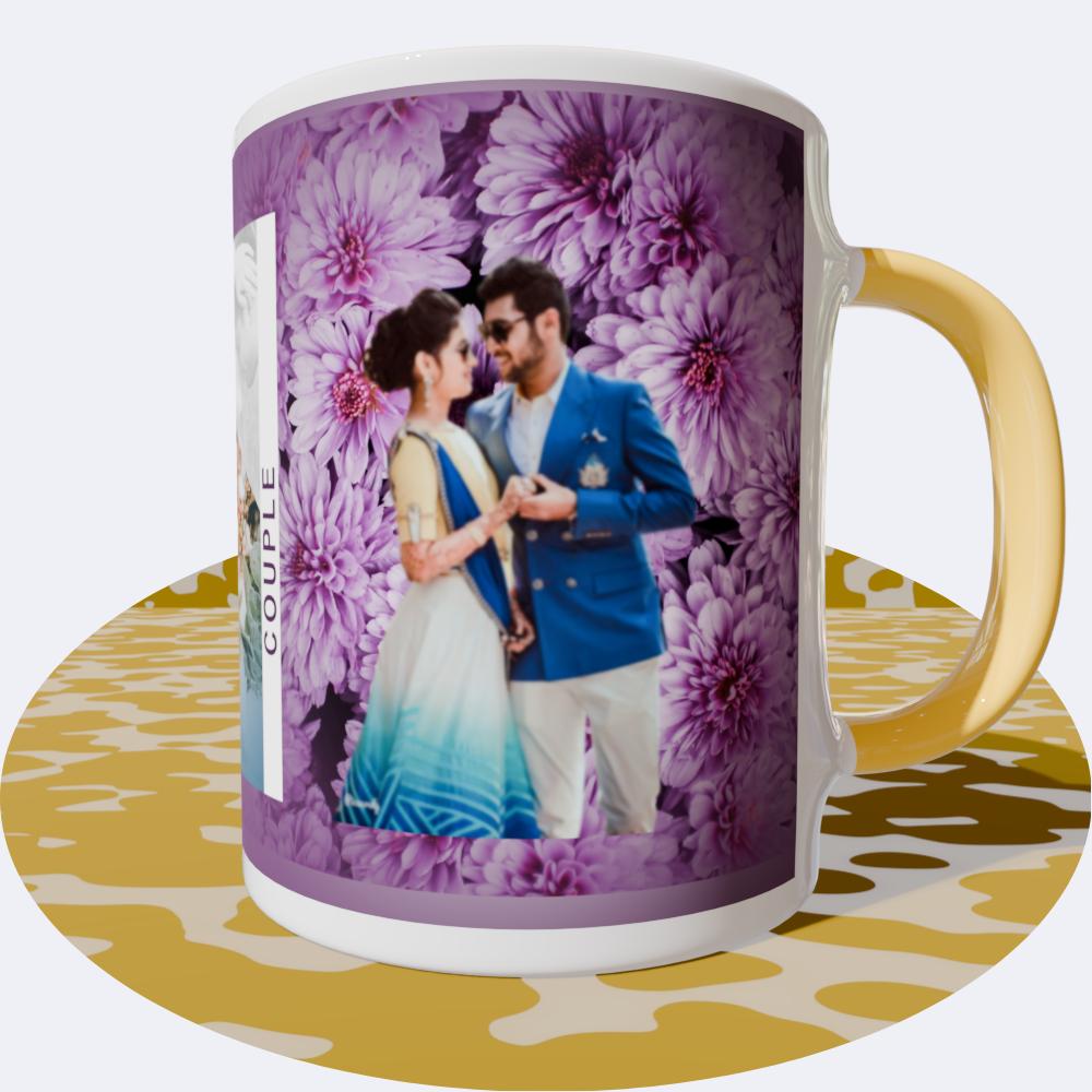 Anniversary Yellow Round Mugs