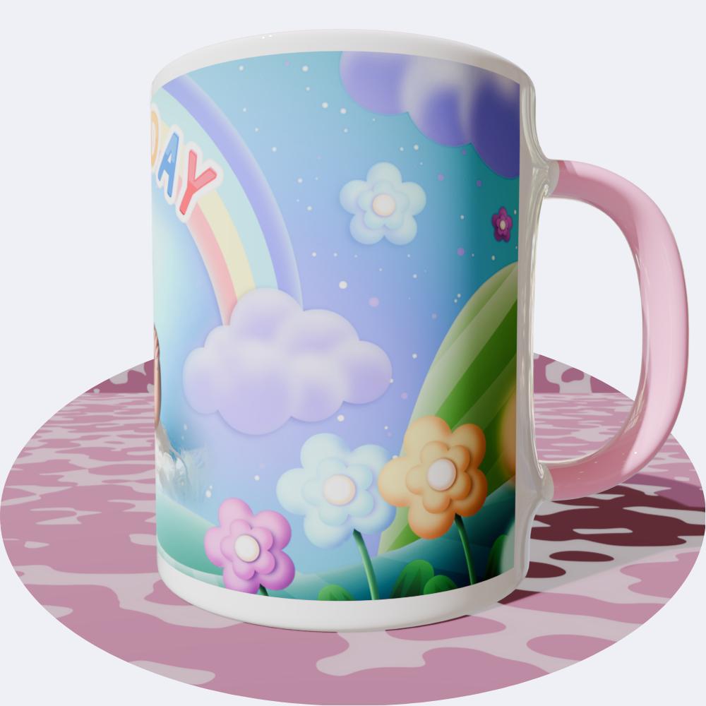 Birthday Pink Round Mugs