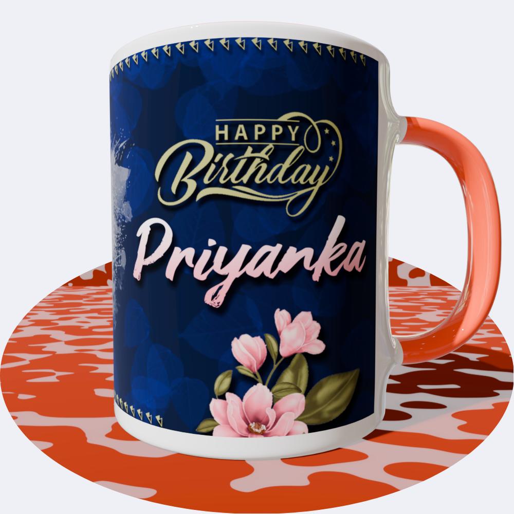 Birthday Orange Round Mugs