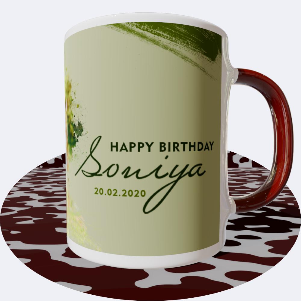 Birthday Brown Round Mugs