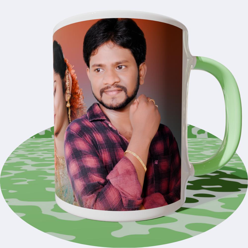 Anniversary Light Green Round  Mugs