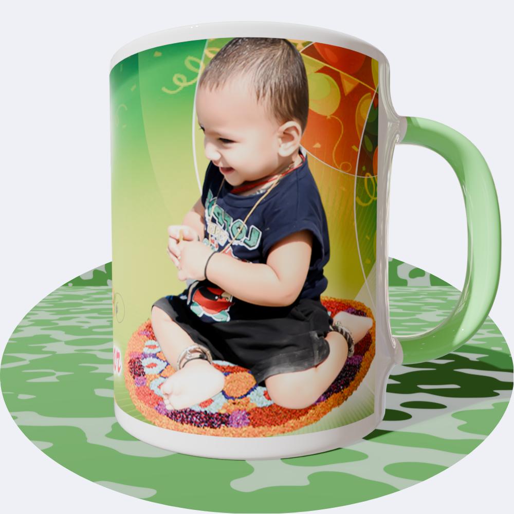 Kids Light Green Round  Mugs