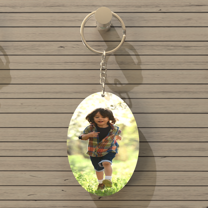 Custom Oval MDF Keychain – Double-Side Photo Printable