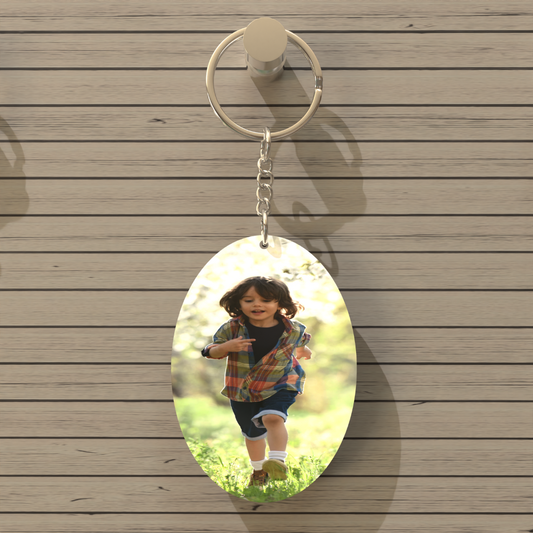 Custom Oval MDF Keychain – Double-Side Photo Printable