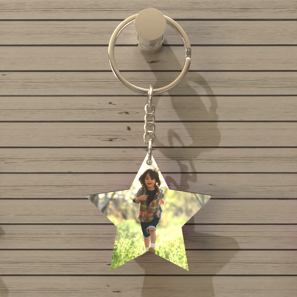 Personalized MDF Star Shape Keychain