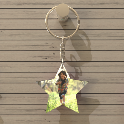 Personalized MDF Star Shape Keychain