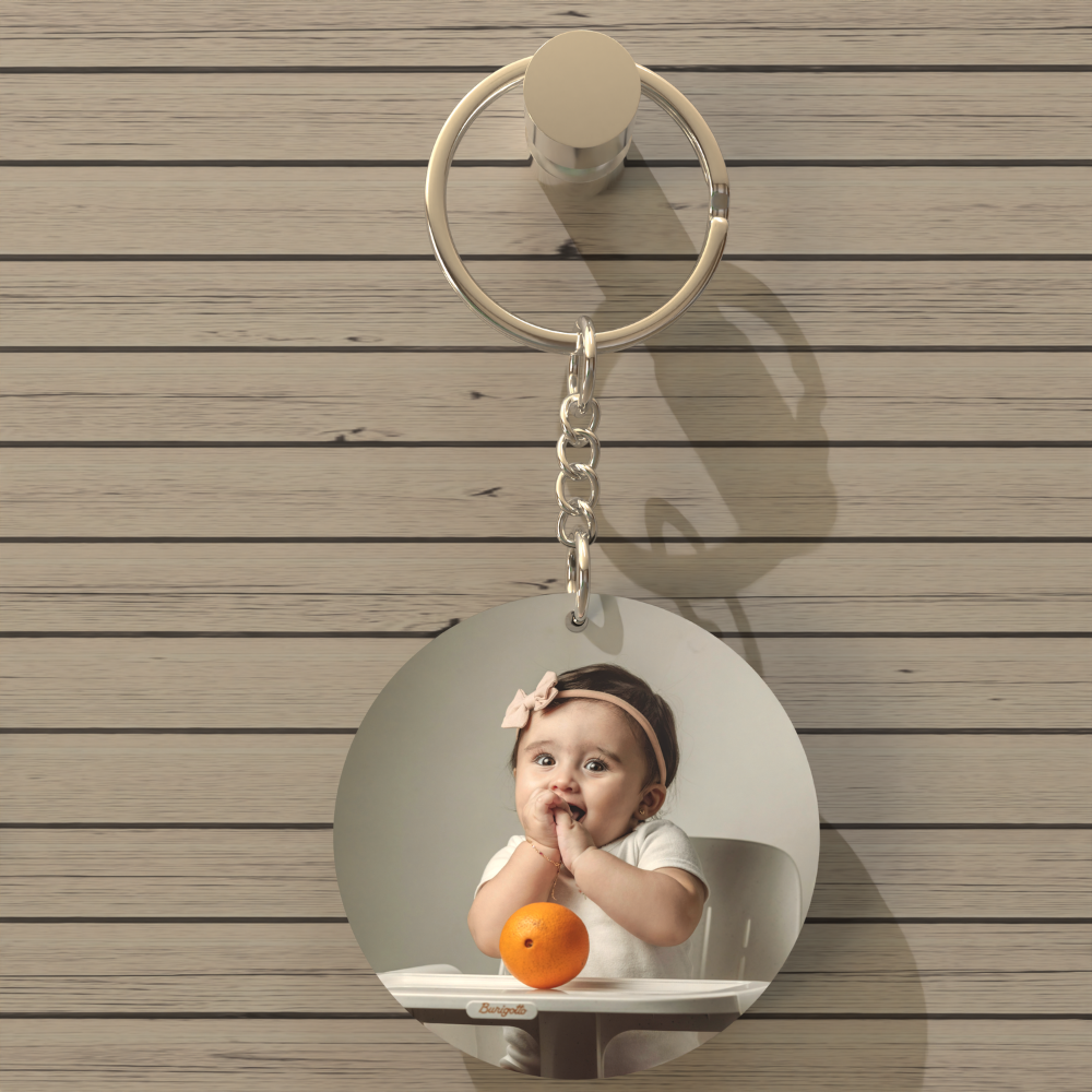 Custom Round MDF Keychain – Double-Side Photo Printable