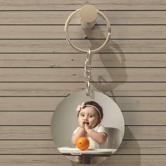 Custom Round MDF Keychain – Double-Side Photo Printable