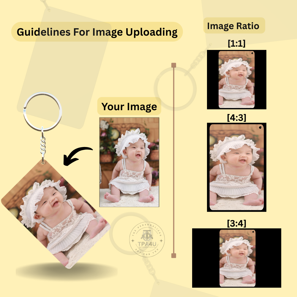 Custom Rectangle MDF Keychain – Double Side Photo Print