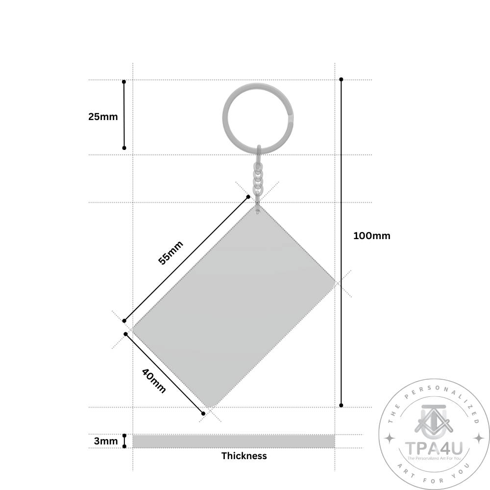 Custom Rectangle MDF Keychain – Double Side Photo Print