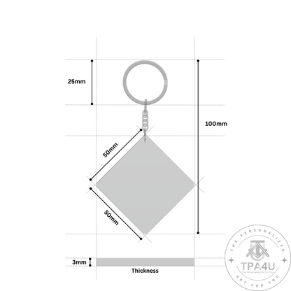 Custom Square MDF Keychain – Double-Side Photo Printable