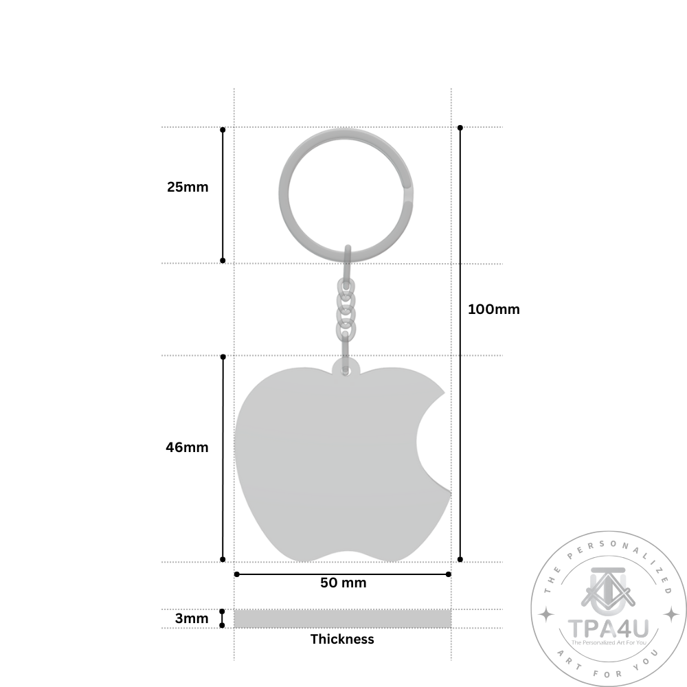 Apple Shape MDF Keychain – Double Side Photo Printable