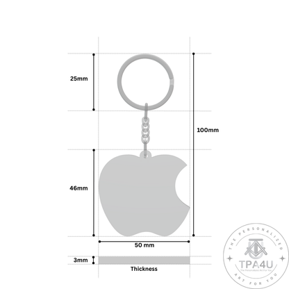Apple Shape MDF Keychain – Double Side Photo Printable