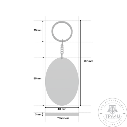 Custom Oval MDF Keychain – Double-Side Photo Printable
