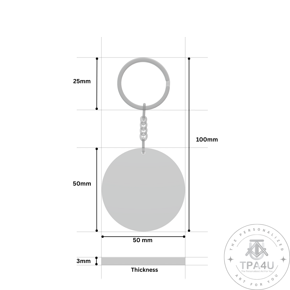 Custom Round MDF Keychain – Double-Side Photo Printable