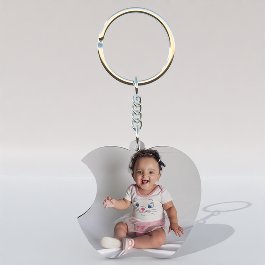 Apple Shape MDF Keychain – Double Side Photo Printable