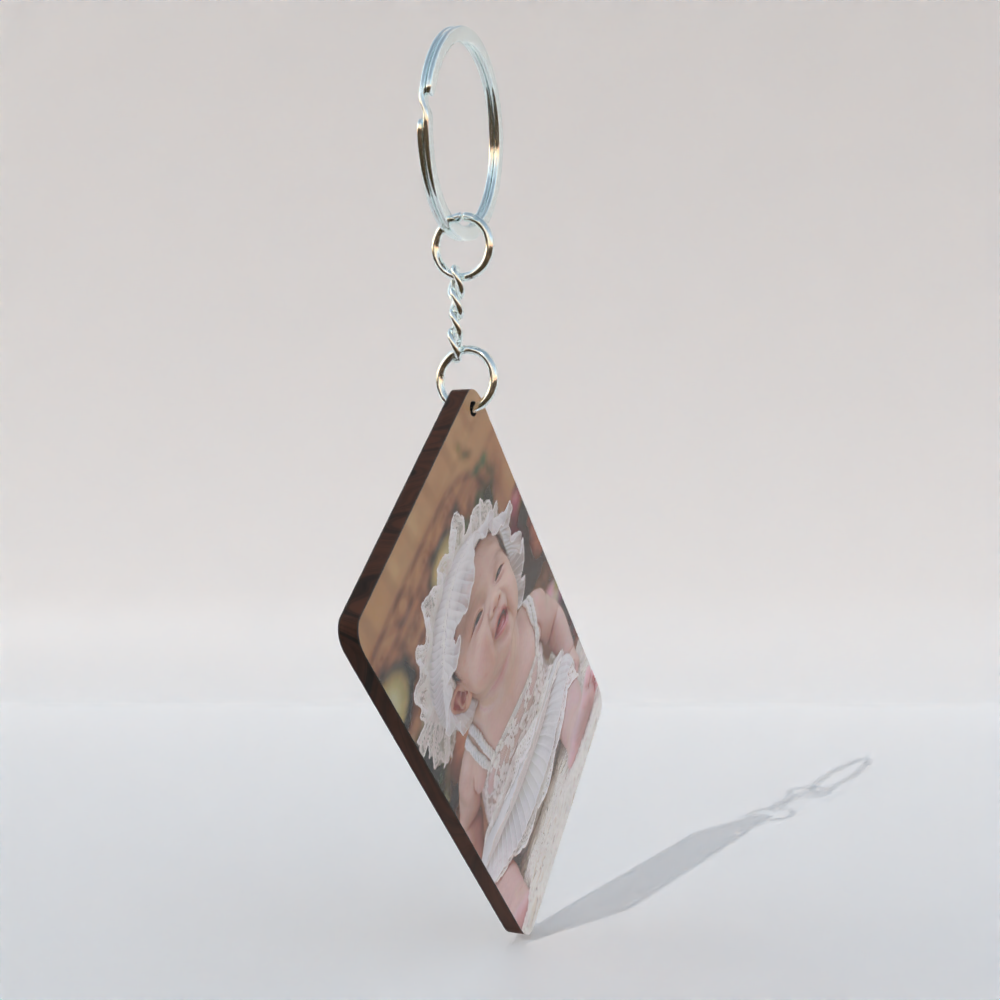 Custom Rectangle MDF Keychain – Double Side Photo Print