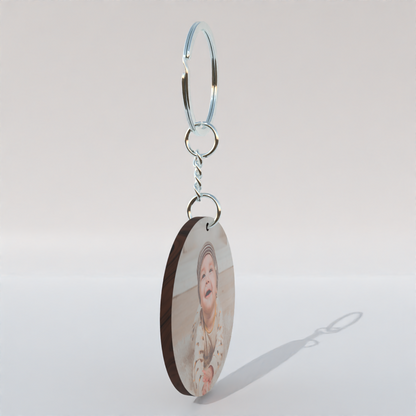 Custom Round MDF Keychain – Double-Side Photo Printable