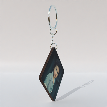 Custom Square MDF Keychain – Double-Side Photo Printable