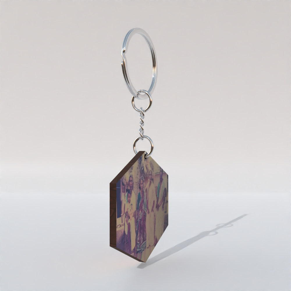 Personalized MDF Hexagon Keychain