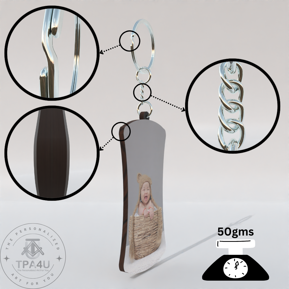 Belly Rectangle MDF Keychain – Double Side Photo Print