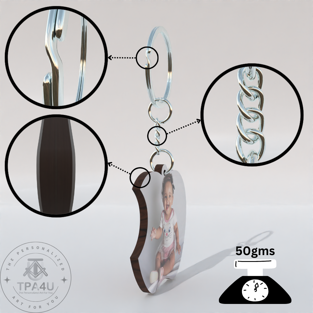 Apple Shape MDF Keychain – Double Side Photo Printable