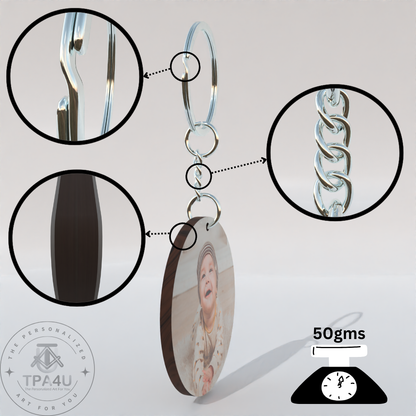 Custom Round MDF Keychain – Double-Side Photo Printable