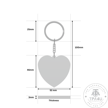Heart Shape MDF Double-Side Photo Keychain